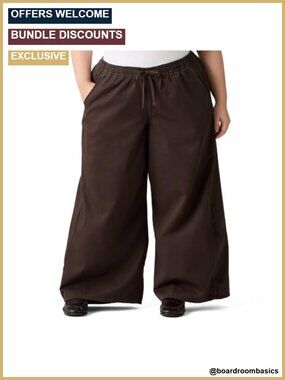 Women's Essential Wide Leg Jeans Loose Fit Mid Rise Soft Twill Pants